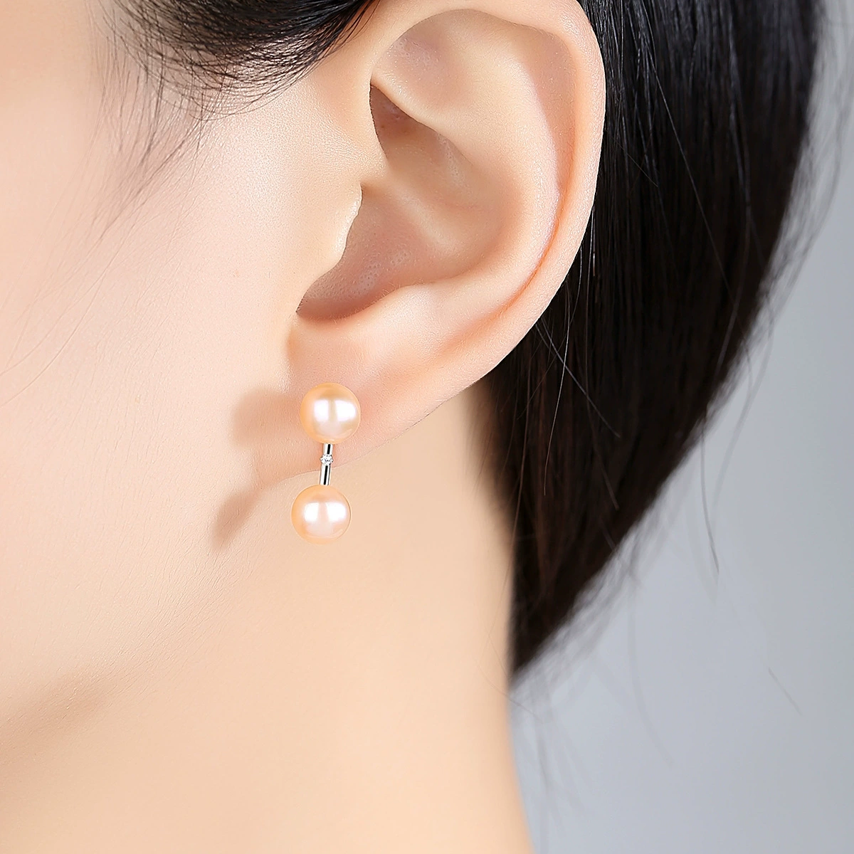 Серьги из жемчуга, образец серебра 925, 8 мм, корейский стиль