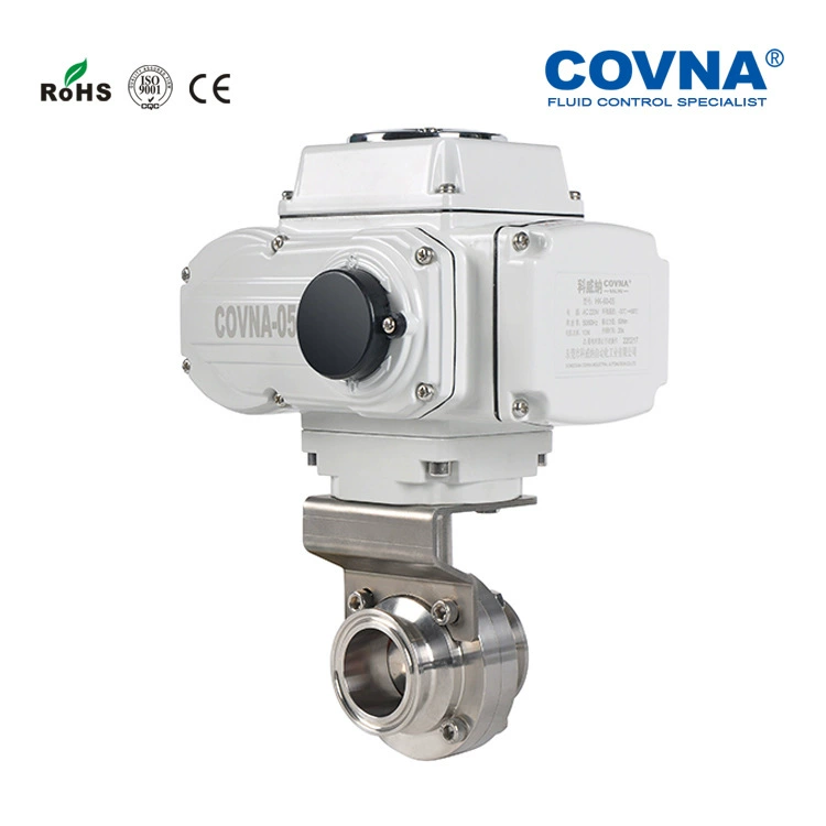 COVNA Зажим Быстроразъемный электрический клапан-бабочка из нержавеющей стали 304 Пищевая санитария Переключатель Регулирующий клапан