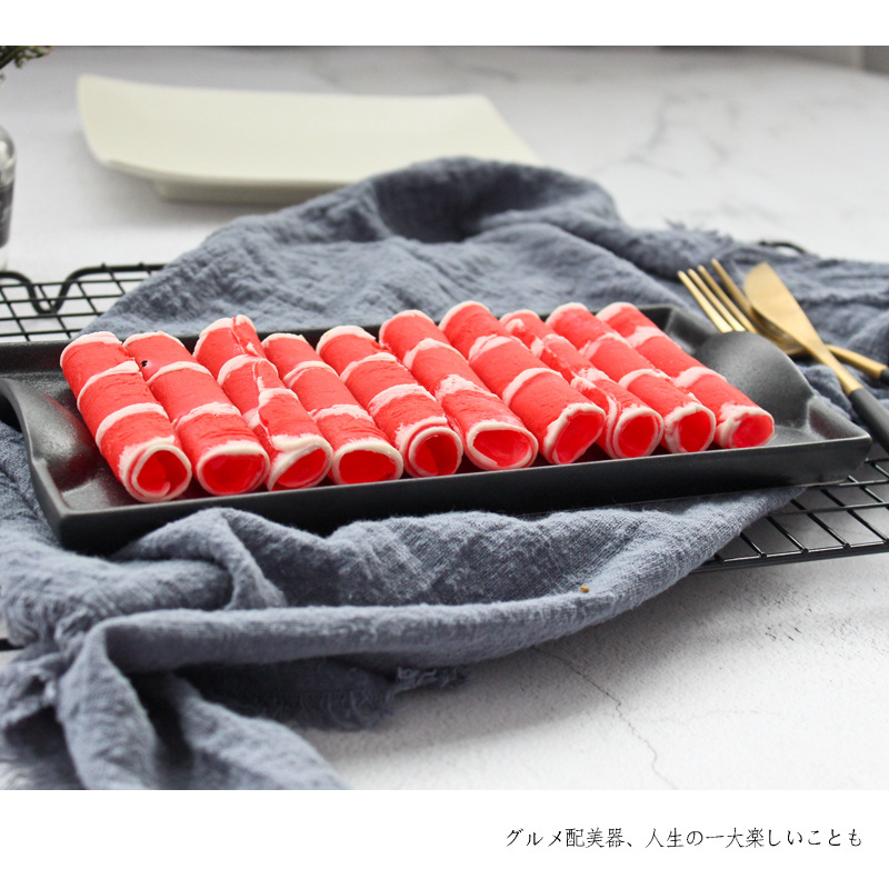 Cerámica negro esmerilado rectángulo Sushi filete fruta Plato plano