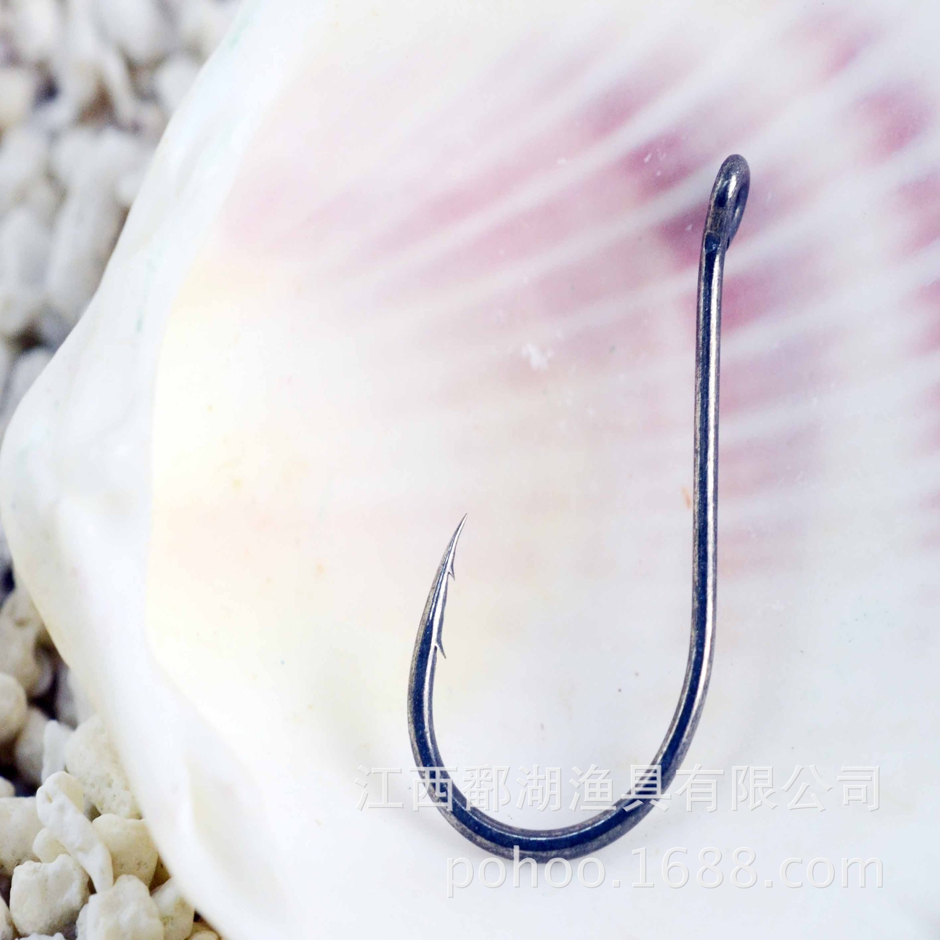 Gancho de hierro de púas doble con anillo, gancho de esturión, anticorrosión y antioxidante azul
