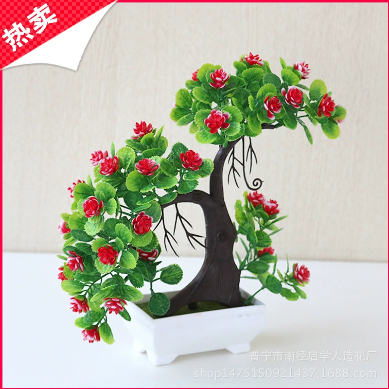 Пасторальное зеленое растение искусственный цветочный горшок домашний Творческий офис настольное украшение пластиковый цветок бонсай