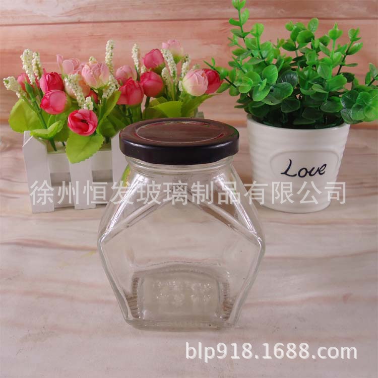 厂家直销高白料蜂蜜玻璃瓶 玻璃蜂蜜瓶 辣椒酱菜瓶
