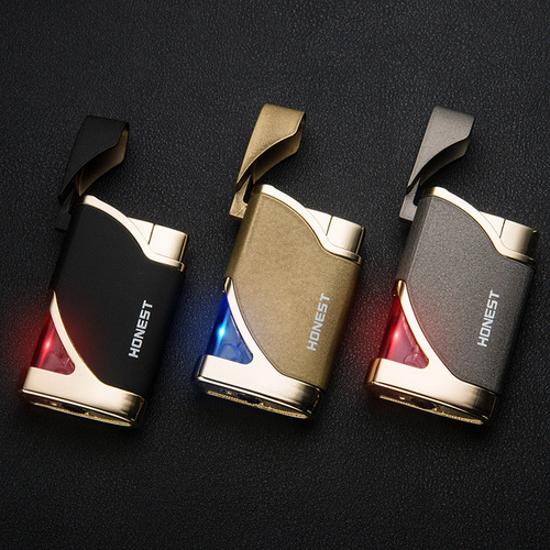 Baicheng inflatable ultra-thin windproof lighter with light mini personalized creative boutique red fire igniter wholesale