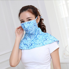 夏季戶外騎行批發 時尚印花女超大護頸 開車遮陽防曬面罩
