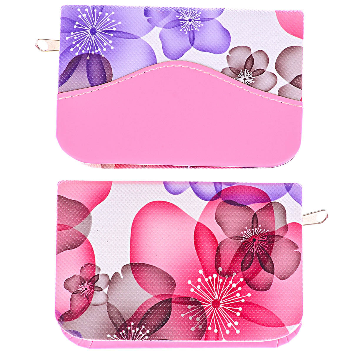 Bolso cremallera flor rosa