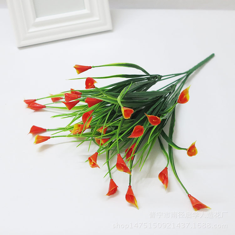 Suministro directo de fábrica de plástico ramo estrellado Flor al aire libre canal flor decorativa pequeña Rosa flor artificial calla Lirio