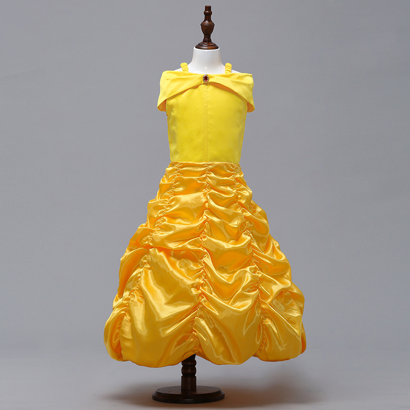 Comercio exterior nueva Europa y América niñas cos rendimiento ropa belleza y bestia Bell princesa vestido Cosplay
