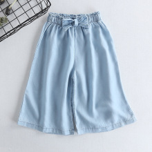 外贸出口女童 天丝牛仔阔腿裤 夏季轻薄韩版 七分裙裤