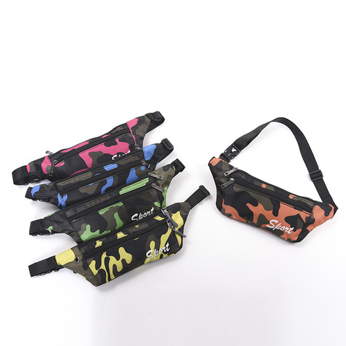 Men's new fashionable sports camouflage waist bag multifunctional casual ultra-thin camouflage waist bag chest bag manufacturer wholesale