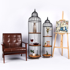 Iron garden furniture birdcage decorative showcase display rack clothing store tea room metal ornament iron candle holder retro candle