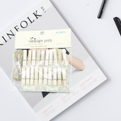 3.5cm 20 pieces in a pack, natural wood, colorful clip, DIY handmade accessories, memo note, snack, photo clip