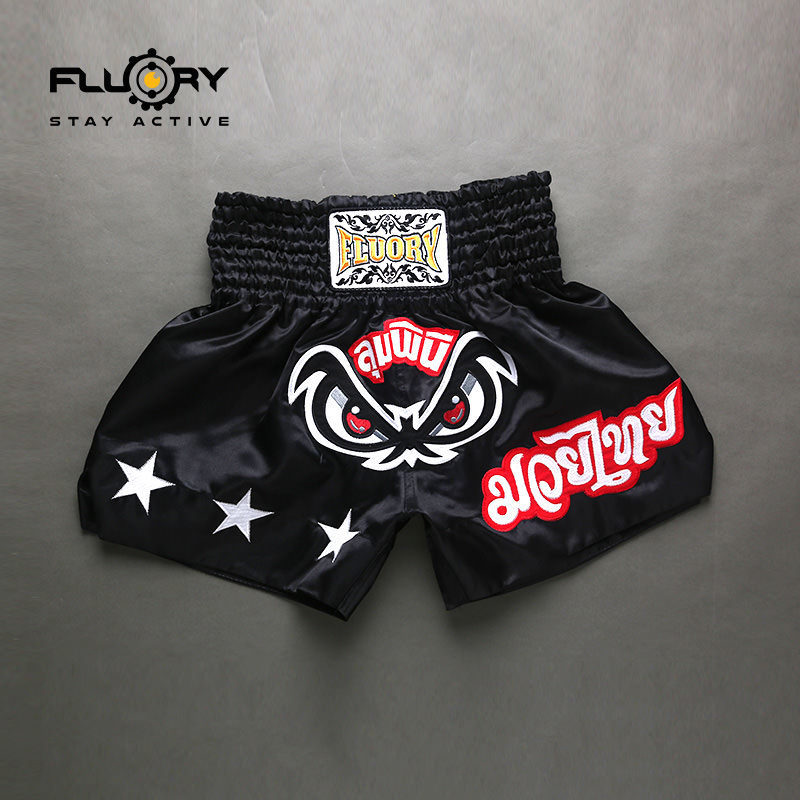 2018 New Style Muay Thai Shorts Men's and Women's Cat's Eye Black Fighting Training Fighting Shorts Children's Sanda Boxing Suit