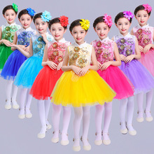 儿童合唱服中小学生朗诵演出舞蹈服女童公主蓬蓬裙幼儿园表演礼服