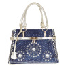 Shoulder bag, woven denim shopping bag, platinum one-shoulder bag