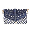 Woven shoulder bag, denim one-shoulder bag, chain, small bag