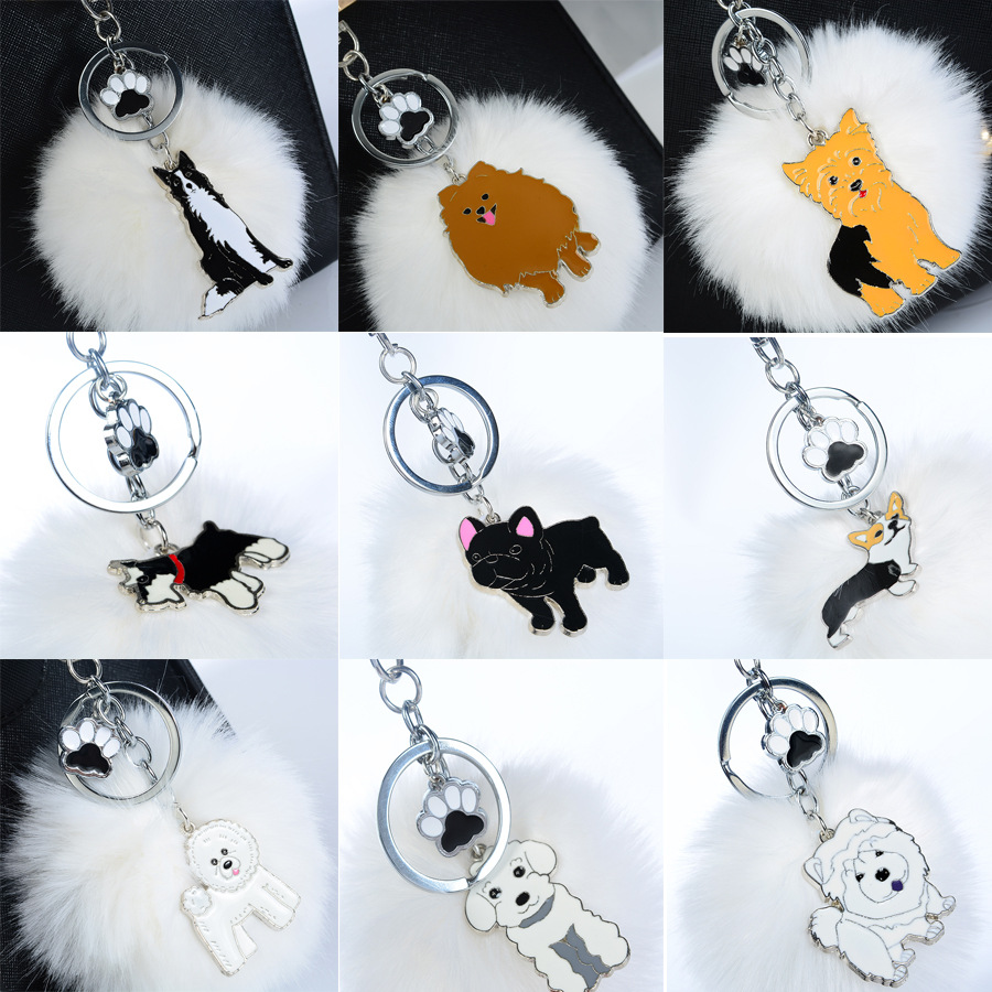 源头厂家小型犬金属钥匙扣猫狗宠物钥匙链背包汽车挂件卡通钥匙圈