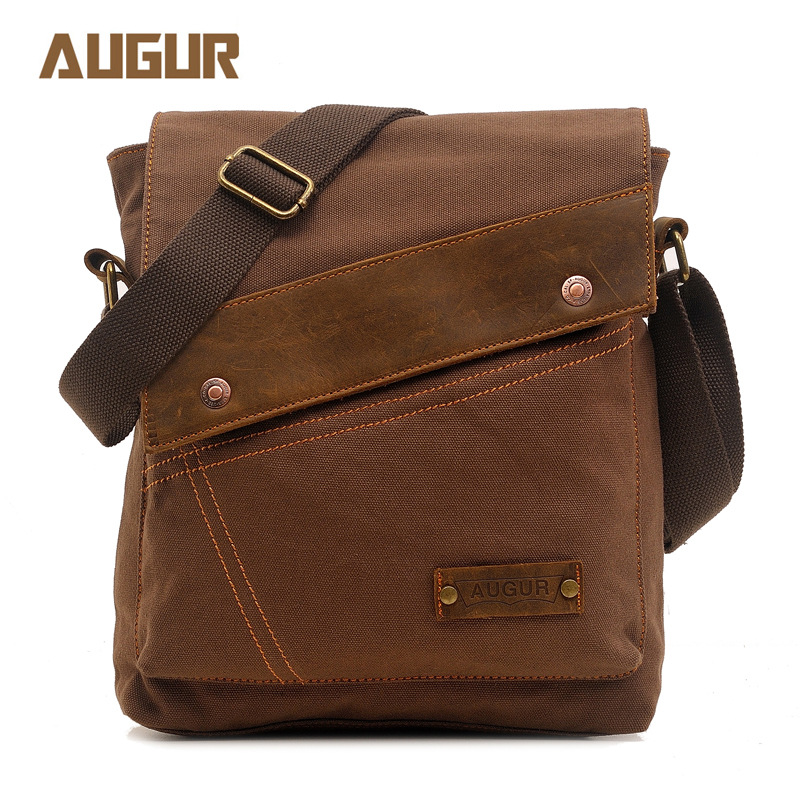 AUGUR nueva bolsa de lona para hombres y mujeres bolsa de mensajero vertical bolsa de hombro suministro transfronterizo retro europeo y americano