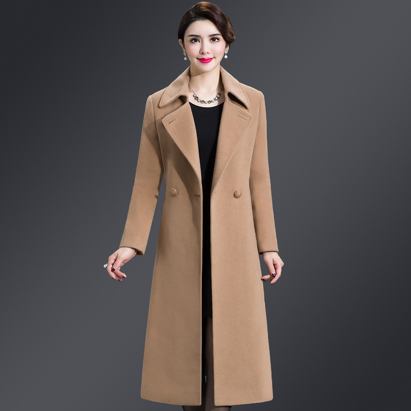 Factory Direct Sales of Middle-Aged Women's Wool Coats, Women's 2026 Autumn and Winter Korean Style New Mid-Length Woolen Coats Factory Direct Sales of Middle-Aged Women's Wool Coats, Women's 2026 Autumn and Winter Korean Style New Mid-Length Woolen Coats