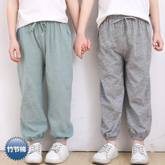 Children's bloomers, loose bamboo cotton summer children's trousers, children's anti-mosquito pants, thin air-conditioned room pajamas for dance practice