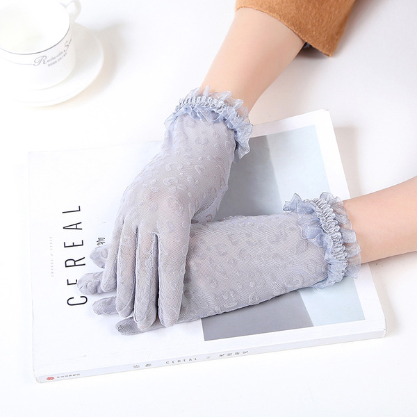Summer sexy black fashionable short thin gloves