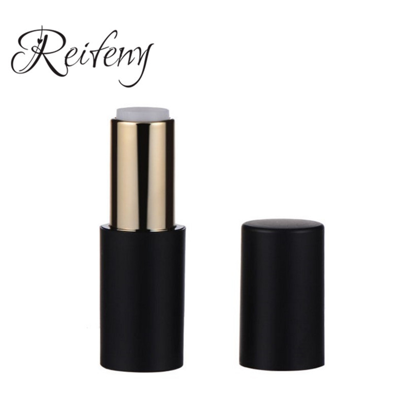 时尚磁扣口红管黑金圆形口红管彩妆平唇膏空裸管化妆品包材网红款