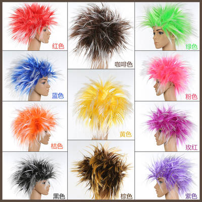 cosplay wig performance colorful funny exaggerated clown wig props hedgehog explosive head wig hedgehog hair