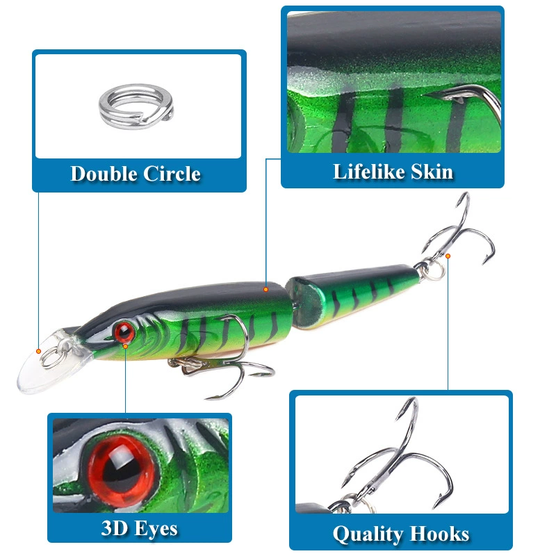 [AliExpress popular lure soft bait two-section hard bait 9g/10.5cm swaying realistic minnow imitation bait hard bait fake bait]