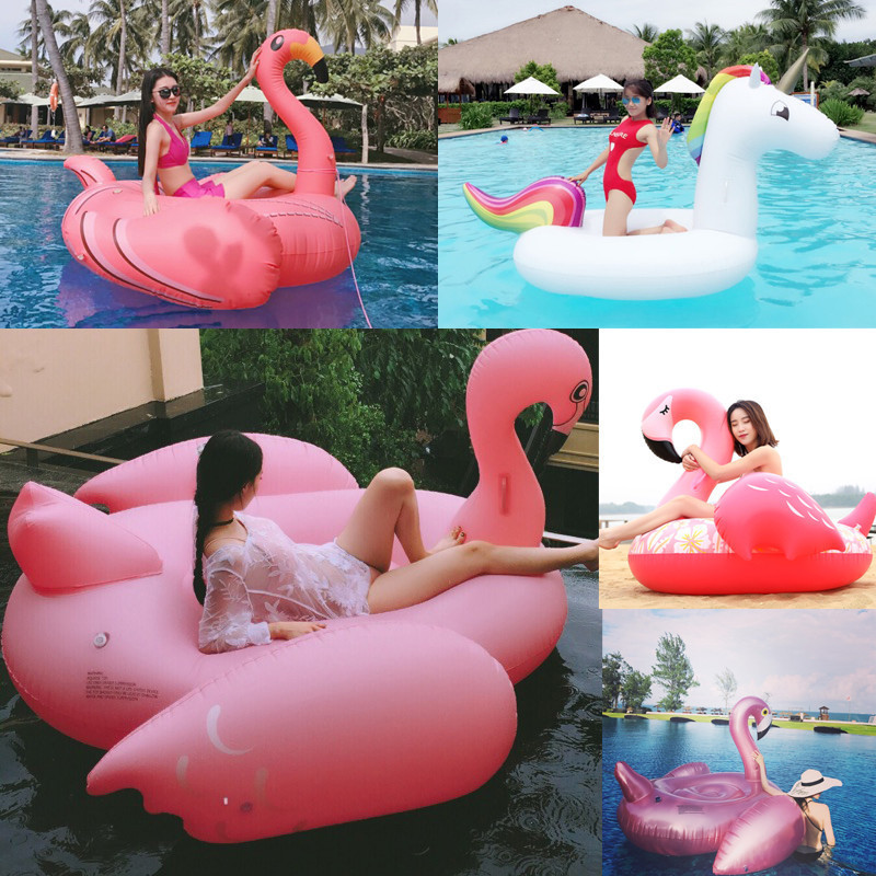 Oversized Flamingo White Swan 190cm Water Inflatable Mount Floating Bed Floating Row Adult Unicorn Swimming Ring