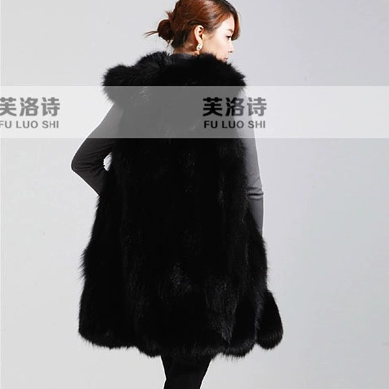 Black keep warm long hoody, vest, jacket, mid-length, Korean style