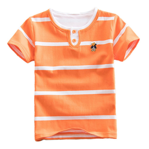 Barabala Kids' Clothing: Summer Collection – Trendy Korean-style Striped Short-Sleeve T-Shirts for Boys and Girls