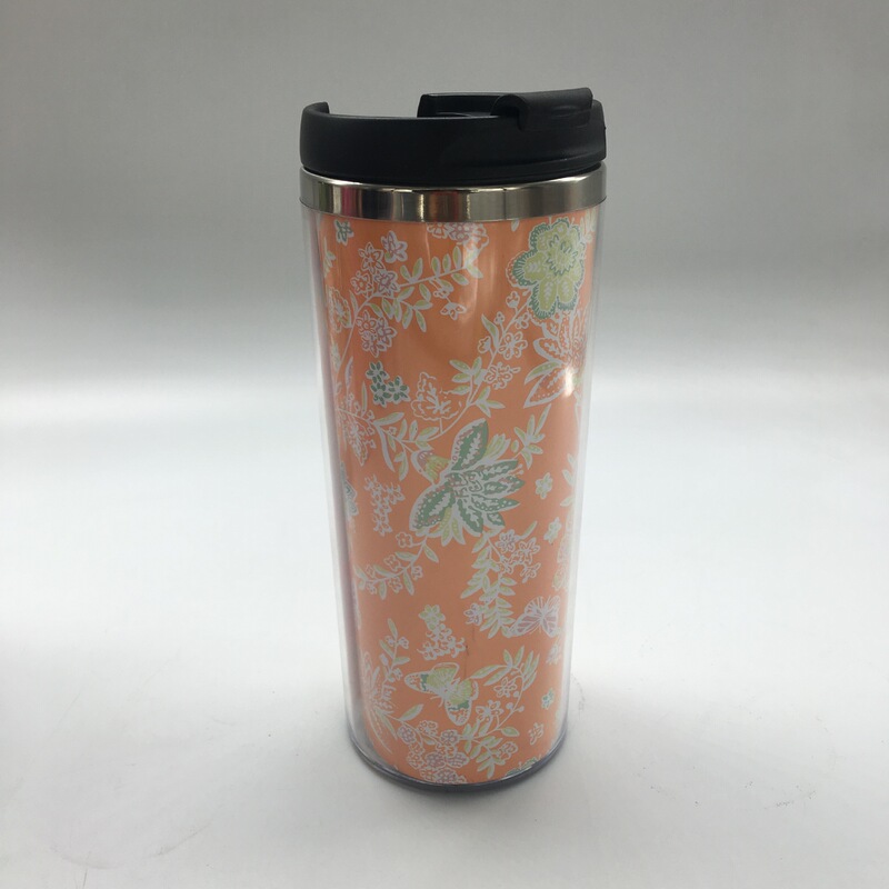 Double-layer coffee cup, inner steel outer plastic double cup, 304 stainless steel, can print the personalized Cup