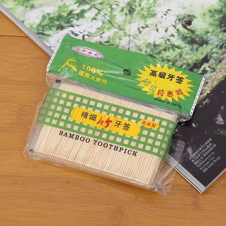2 yuan store supply bag fine toothpick bamboo double-headed toothpick disposable toothpick 4-piece Bamboo toothpick