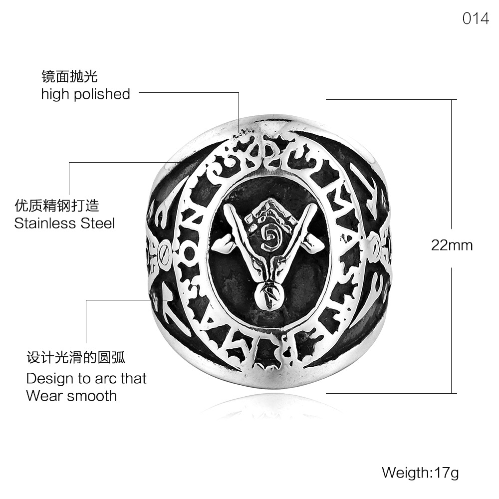 Retro trend ring stainless steel