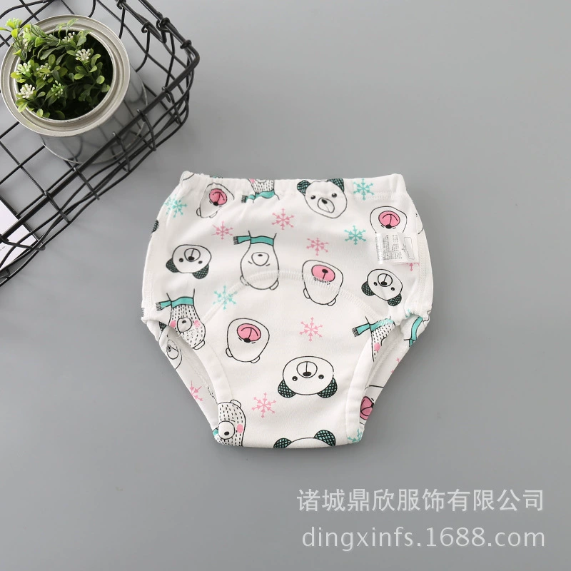 Children's Gauze Training Pants, Cotton with TPU Waterproof Layer, Sizes 80–120