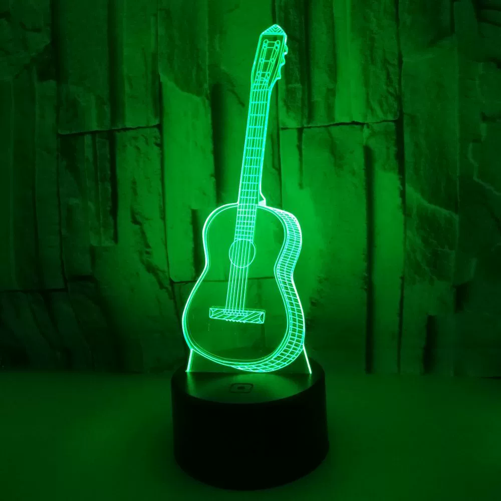 LED guitar, seven-coloured touch night light, creative atmospheric table lamp, (Cross-border trading), 3D, creative gift