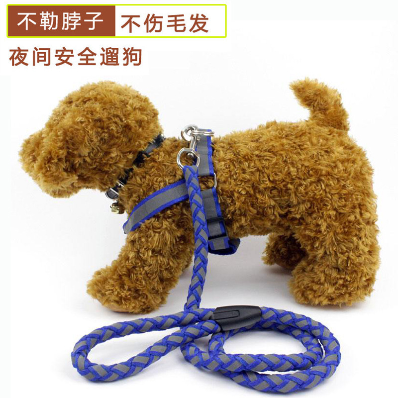Correa de perro correa de pecho reflexivo gato cadena collar grande, mediano y pequeño perro mascota caminar perro Correa en stock