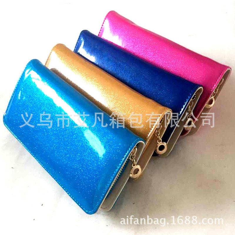 Export Long Laser Wallet New Student Long Wallet Large Capacity Card Holder Cross-Border E-Commerce New Japanese and Korean Change