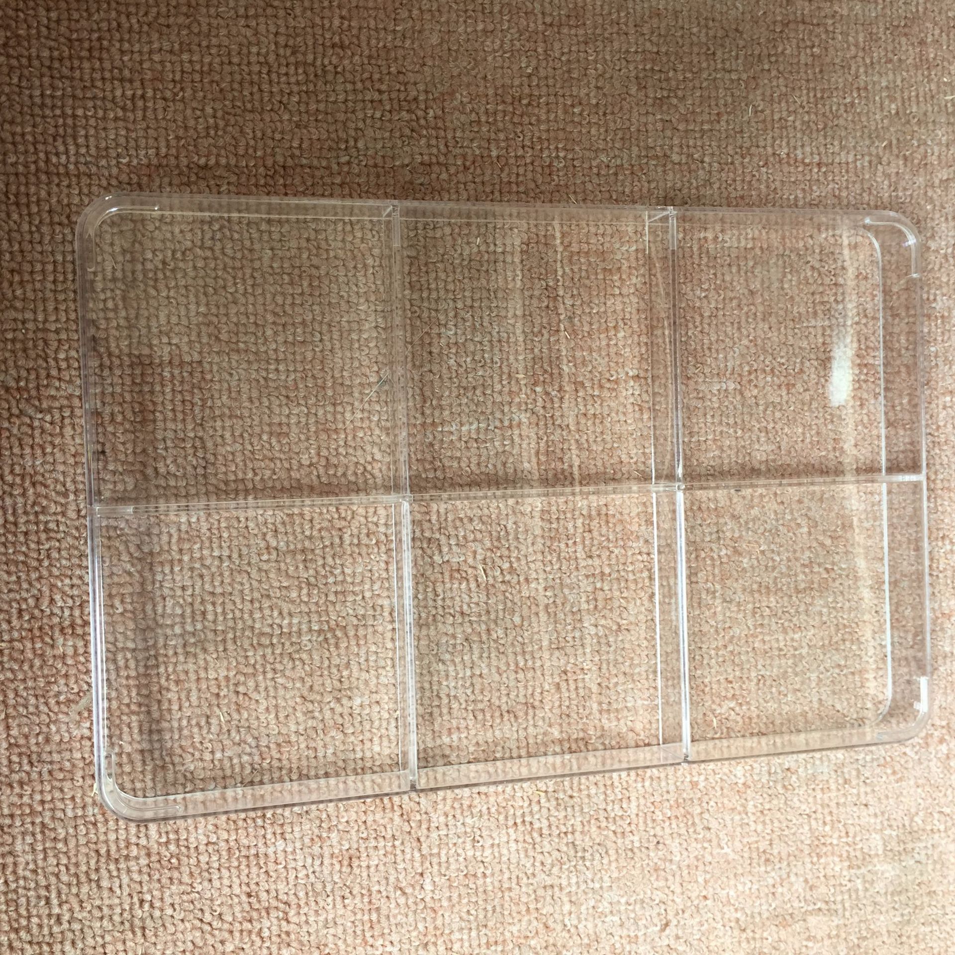 亚克力散珠文玩配件饰品展示架 首饰品透明收纳盒6格分格盘塑料盒