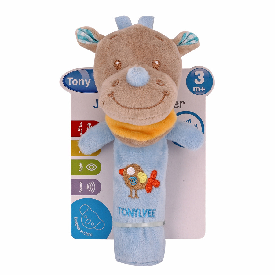 Juguete para bebé TonyLvee, sonajero de mano para bebé, sonajero de mano con forma de animal, campana de cama de felpa, interacción entre padres e hijos