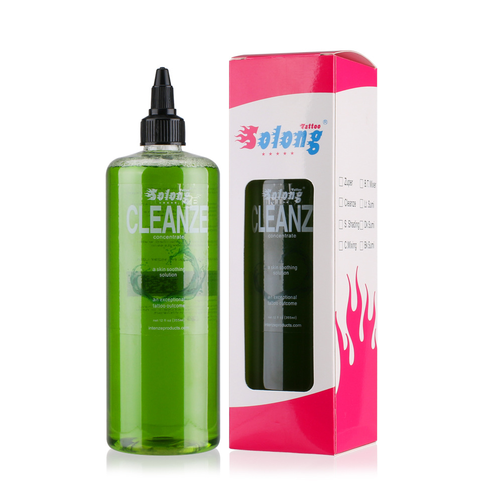 Dragón bordado tatuaje verde algas líquido 360ml botella grande tatuaje líquido de limpieza tatuaje suministros de limpieza equipo de tatuaje