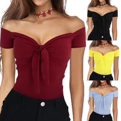 Women's 2024 Spring Cross-border wish Europe and America ebay Amazon Europe and America New V-neck Beach Party Slim T-shirt Women's 2024 Spring Cross-border wish Europe and America ebay Amazon Europe and America New V-neck Beach Party Slim T-shirt