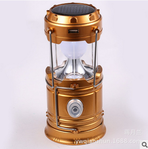 Luz de camping al aire libre Super brillante LED Luz de caballo Luz de camping luz de emergencia luz de la tienda luz recargable portátil luz solar