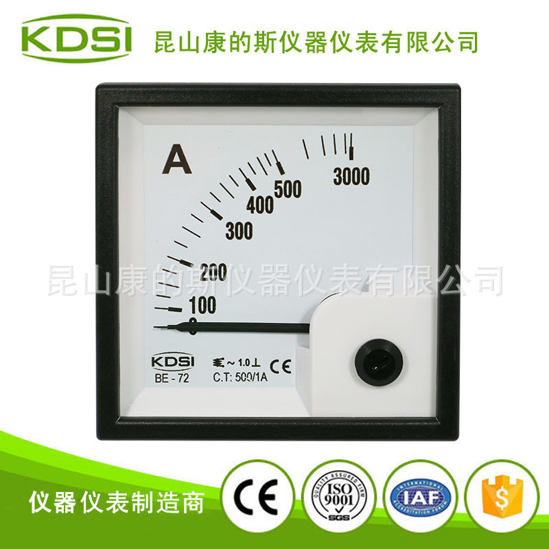 磨床机械电流仪表 指针式交流电流表BE-72 AC500/1A 1.0级6倍