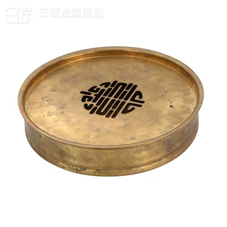 茶具套装功夫商务创意礼品logo黄铜氧化茶托盘复古风茶壶