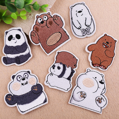Yixiu Cute Cartoon Animal Embroidery Cloth Patch Fully Embroidered Clothes Decoration Computer Embroidered Chapter Patch Label Embroidery Label