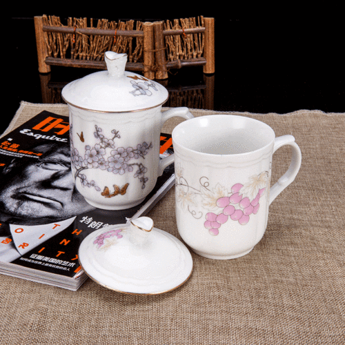 Wholesale customized new ceramic cup conference cup Jingdezhen water cup office cup creative personalized advertising cup logo