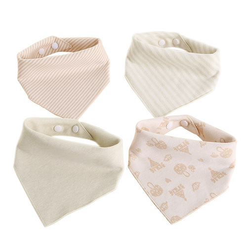 Male and female baby saliva napkin snap baby triangle towel pure cotton newborn bib children's saliva pocket colorful cotton scarf