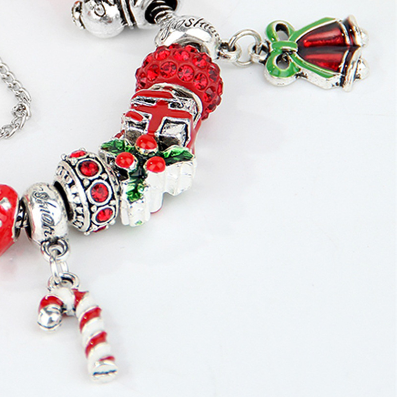 Braccialetti di perline natalizie, braccialetti di perline di cristallo, braccialetti di cristallo rosso natalizio, gioielli creativi in stile europeo e americano, ornamenti per le mani_voghion.com