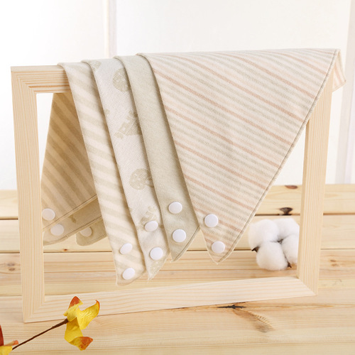 Male and female baby saliva napkin snap baby triangle towel pure cotton newborn bib children's saliva pocket colorful cotton scarf