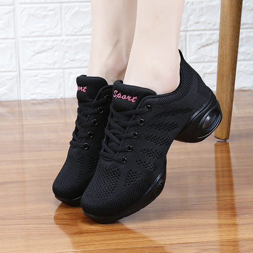 Modern Jazz Sailor Dance Shoes for Women Adult Square Dance Shoes Soft Sole Flyknit Mesh Dance Shoes Spring and Summer 727